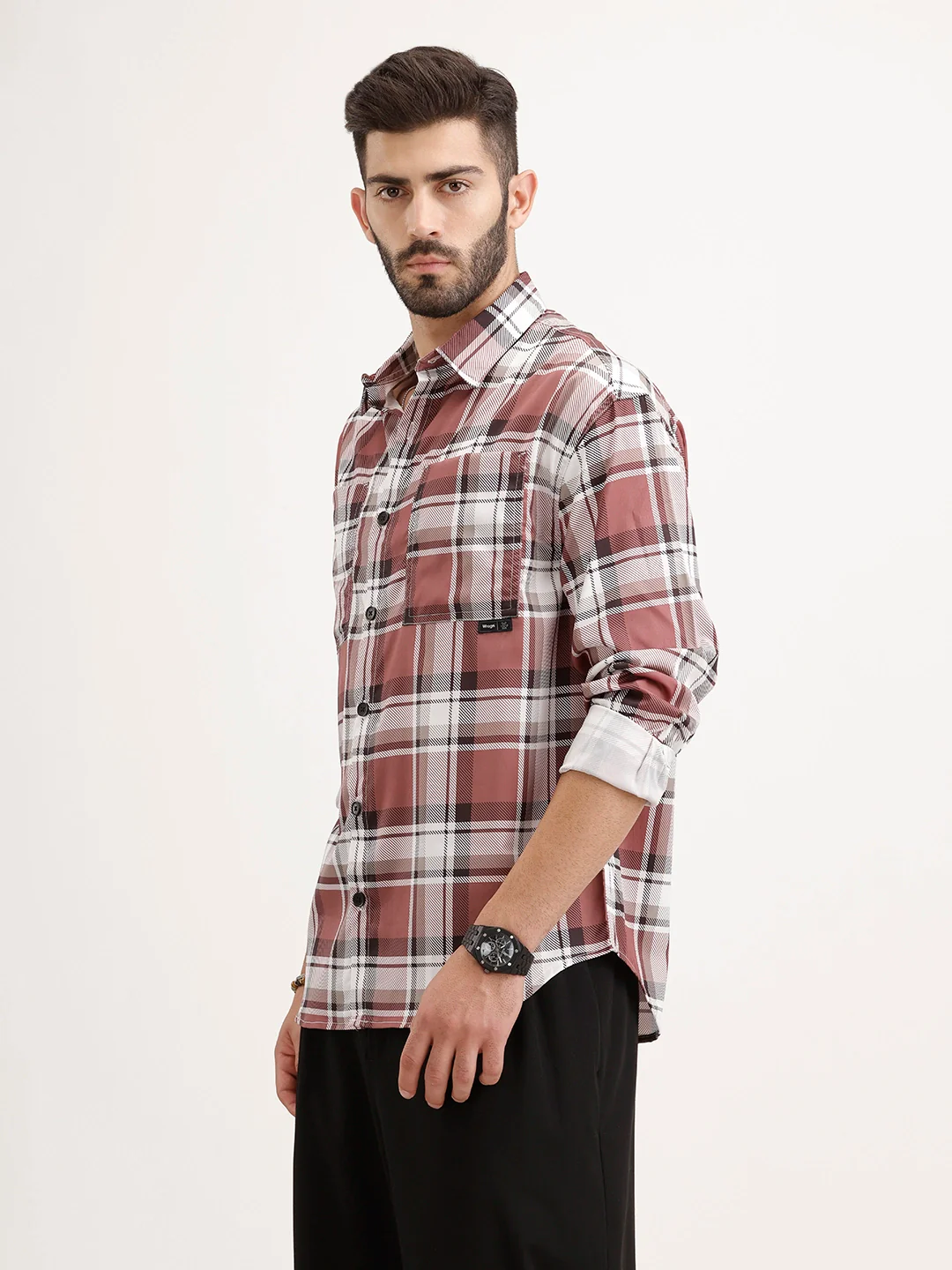 Oversized Fit Double Pocket Shirt | Rust - Image 4