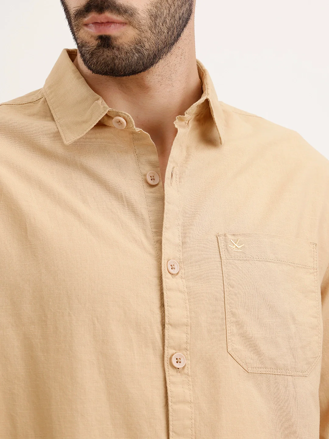 Oversized Fit Full Sleeve Shirt | Khaki - Image 5