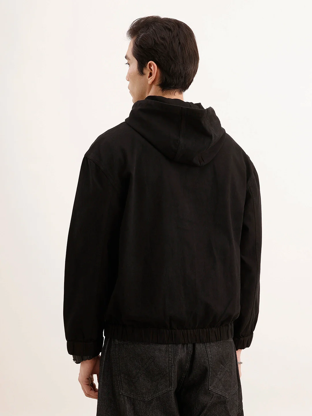 Oversized Fit Hooded Jacket | Black - Image 3