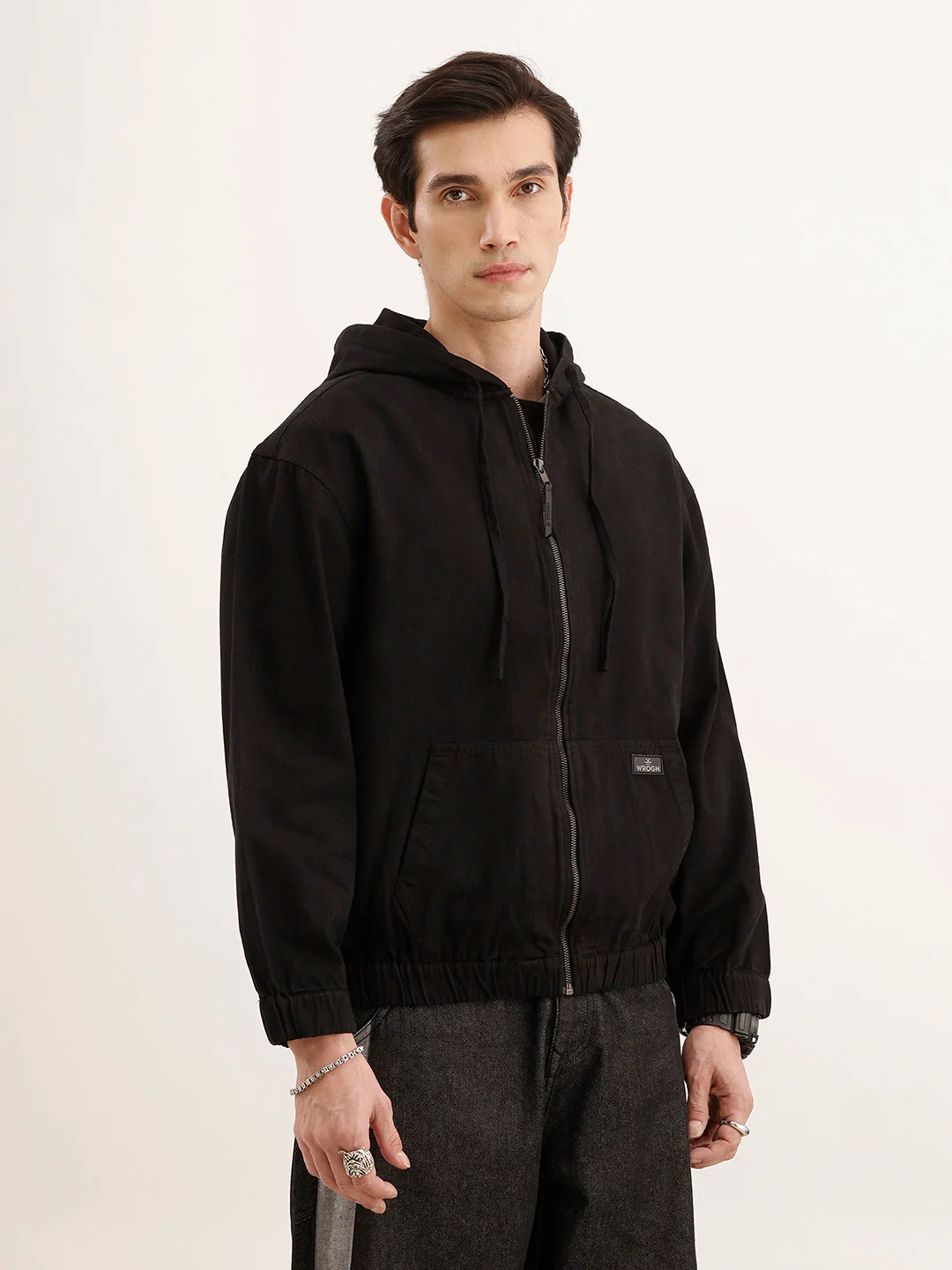 Oversized Fit Hooded Jacket | Black - Image 4