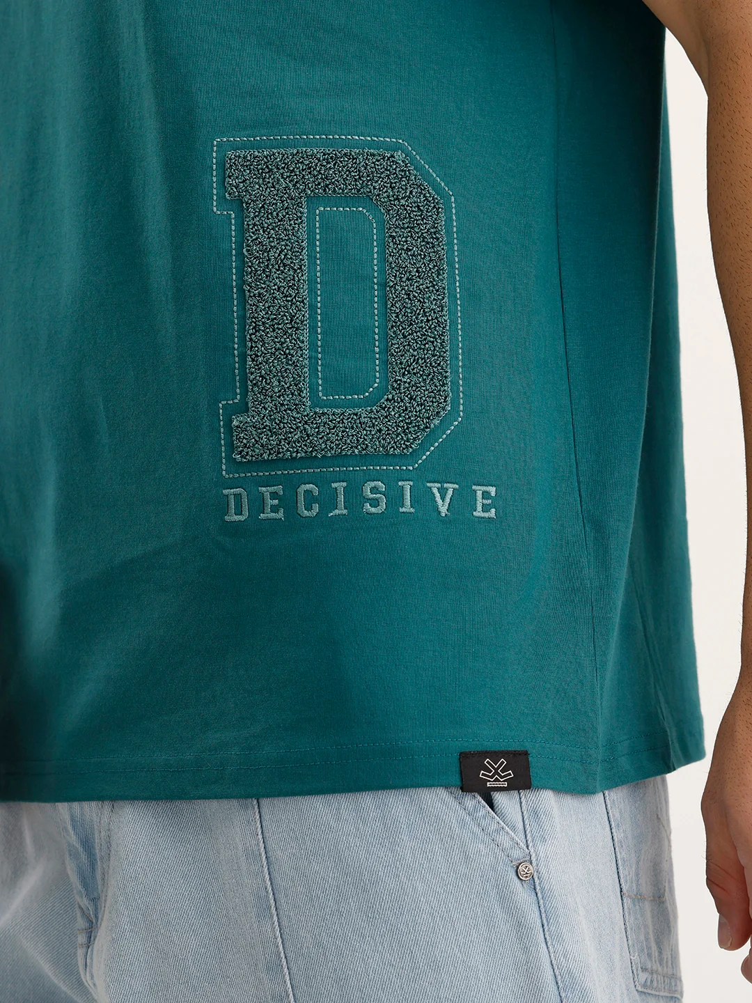 Oversized Fit Patch Detailed T-shirt | Green - Image 5