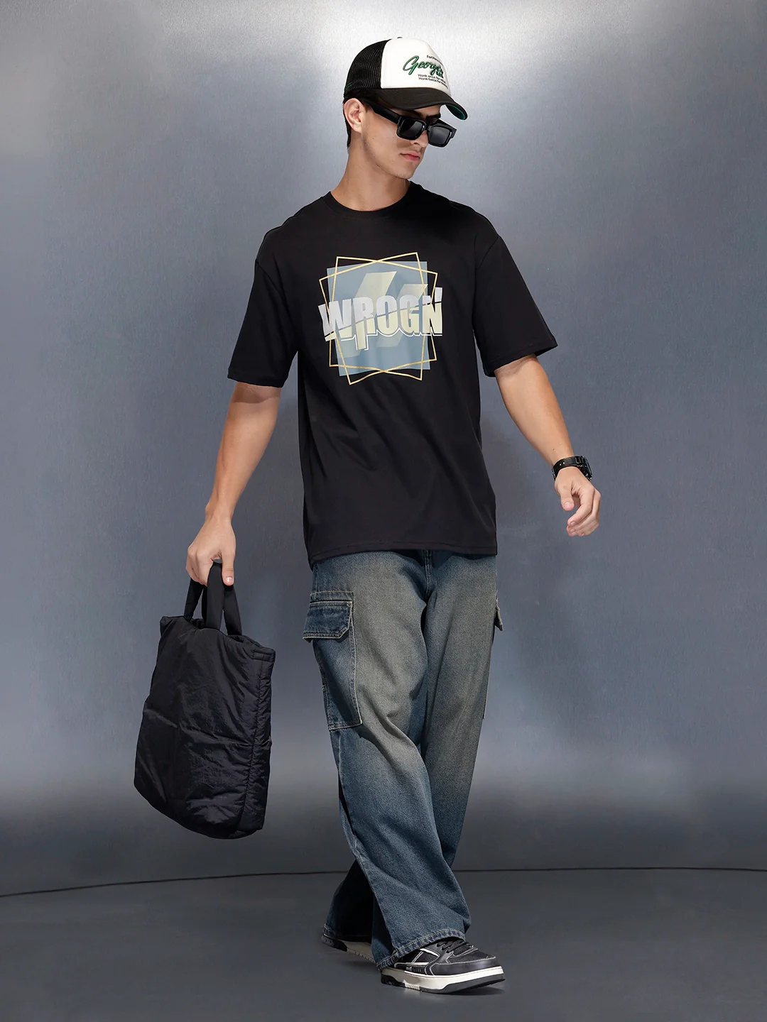 Oversized graphic T-shirt | Black - Image 2