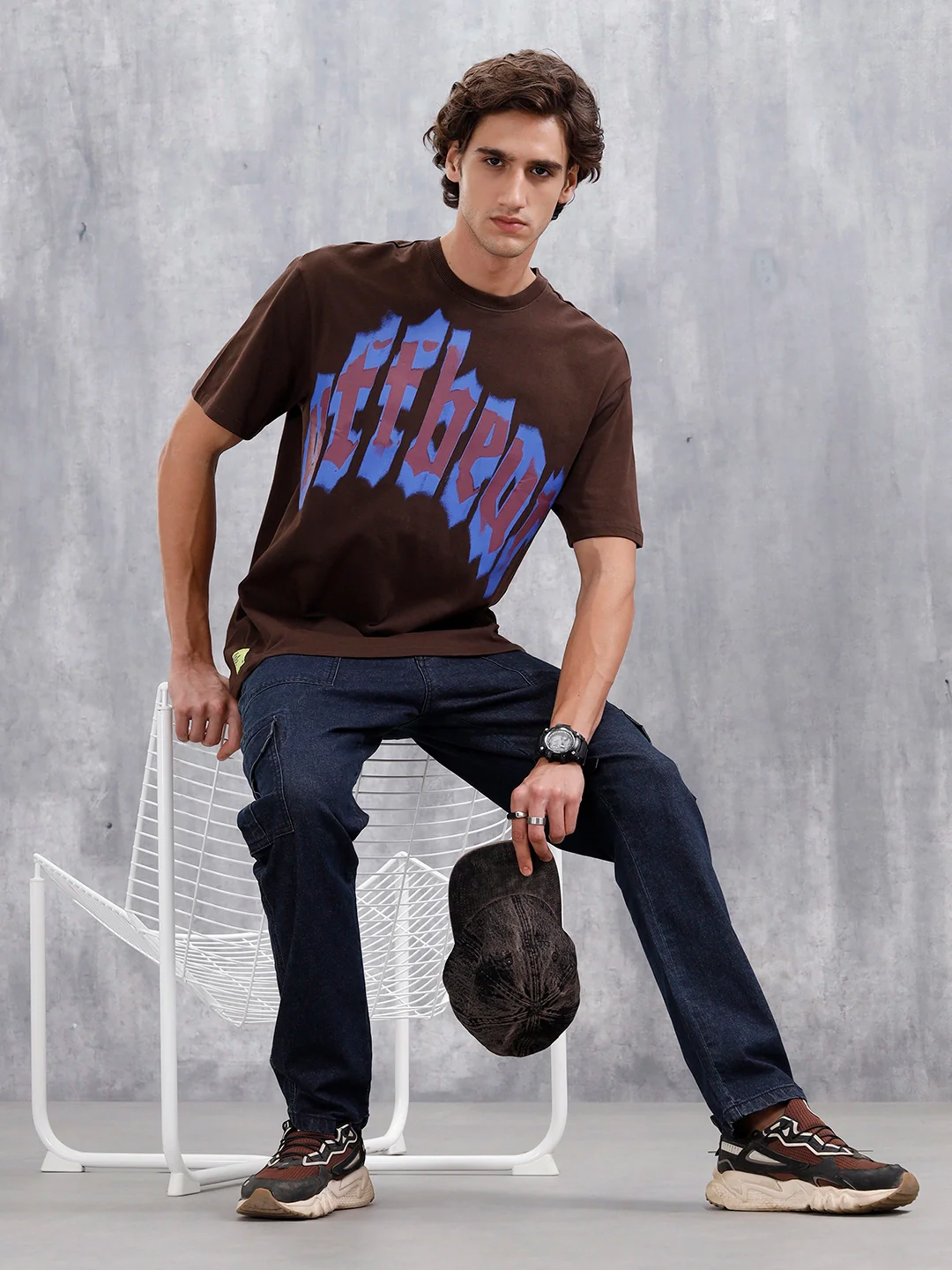 Oversized Graphic T-Shirt | Dark Brown - Image 2