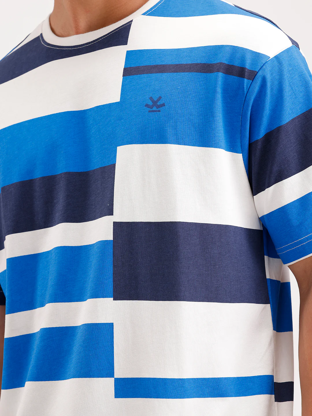 Oversized Pannel Printed T-Shirt  | Blue - Image 5