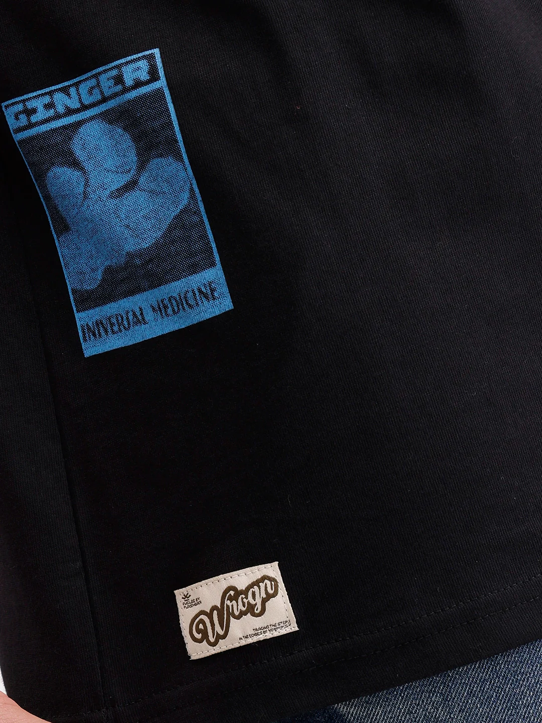 Oversized Placement Printed T-Shirt | Black - Image 6