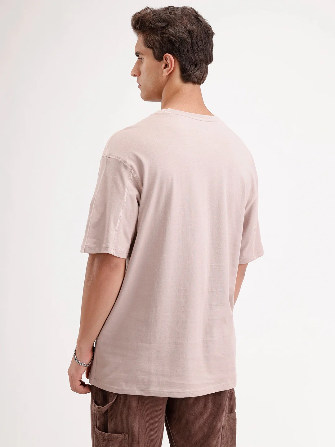 Oversized Placement Printed T-Shirt | Brown - Image 3