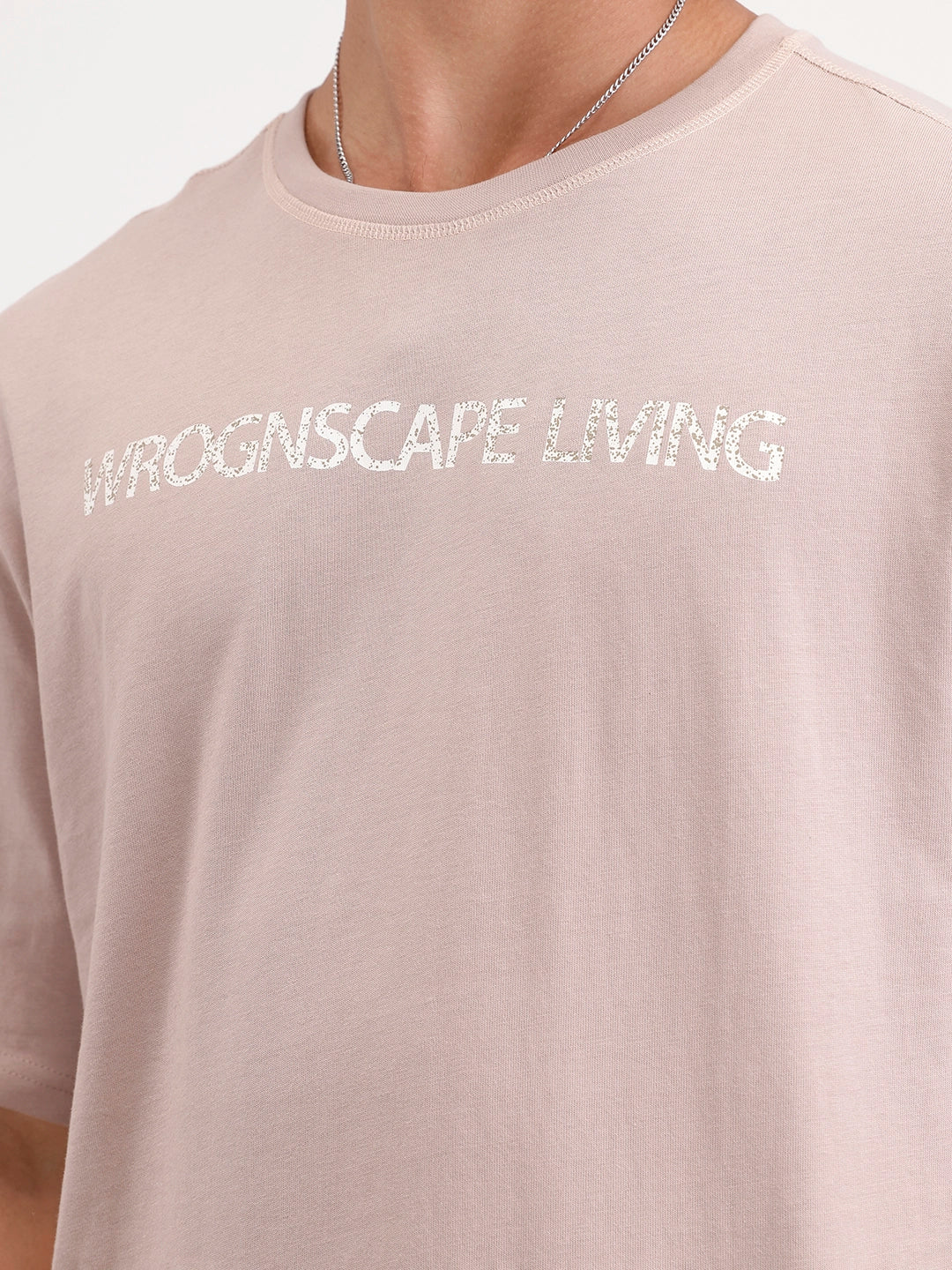 Oversized Placement Printed T-Shirt | Brown - Image 5