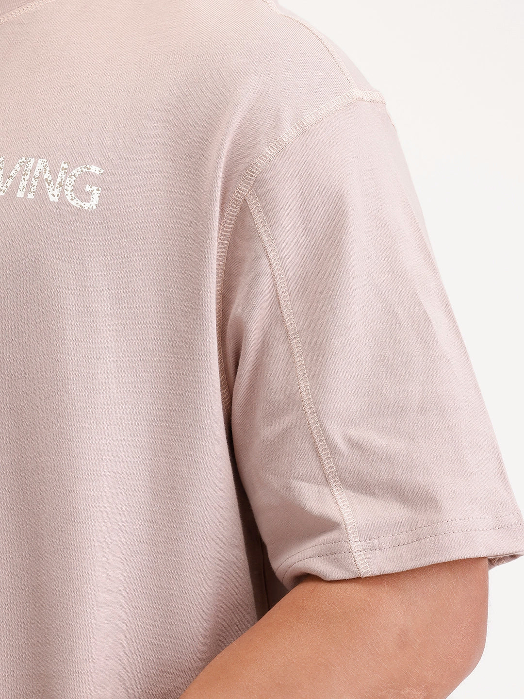 Oversized Placement Printed T-Shirt | Brown - Image 6