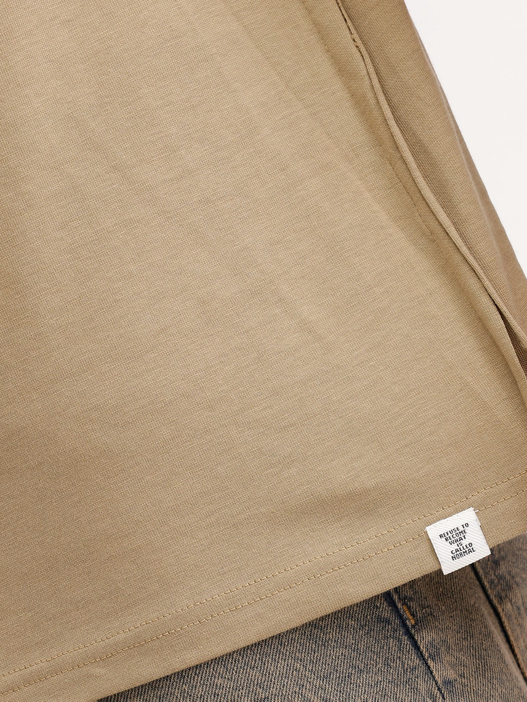Oversized Placement Printed T-Shirt | Khaki - Image 7