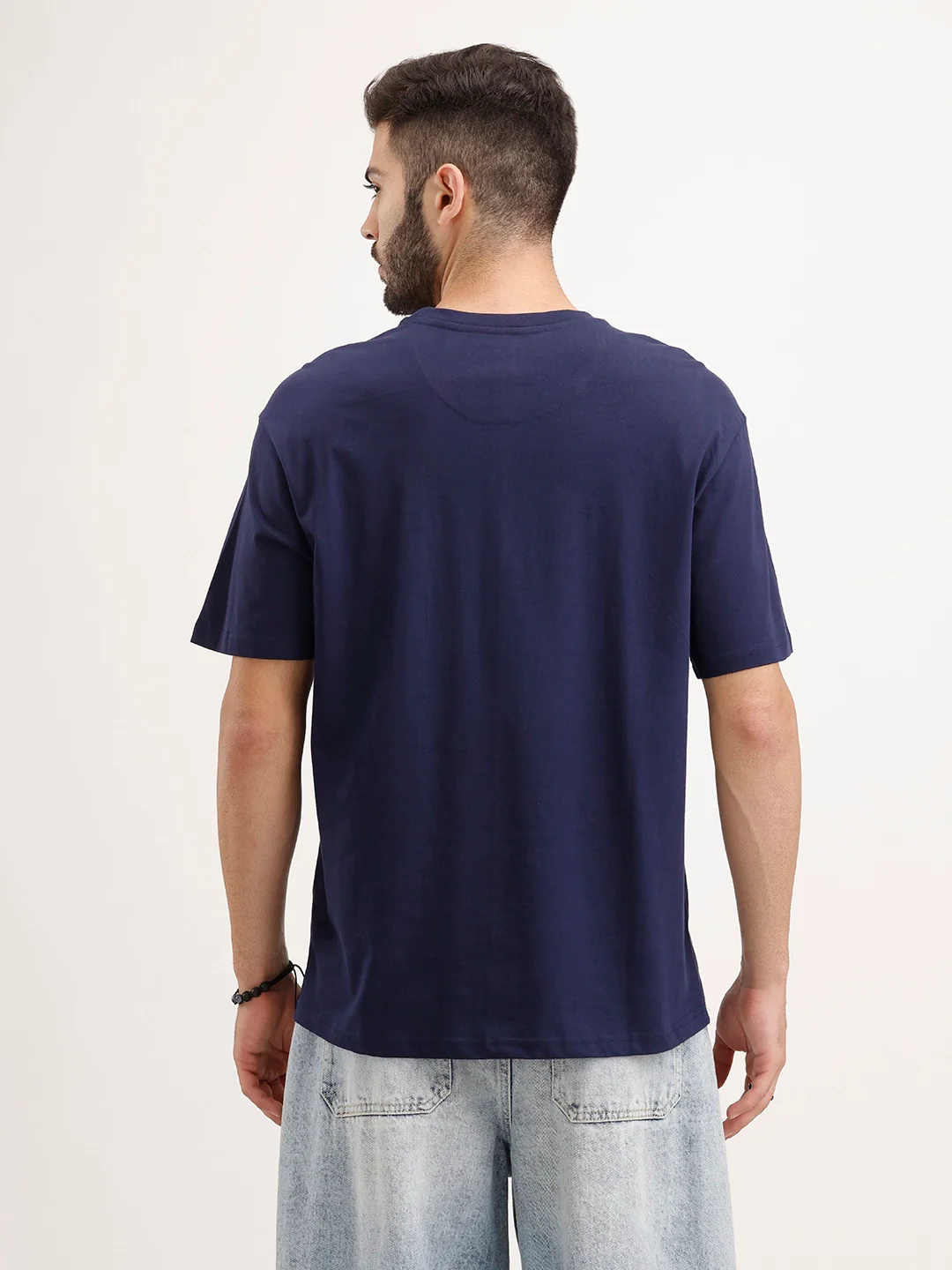 Oversized Placement Printed T-Shirt | Navy Blue - Image 3