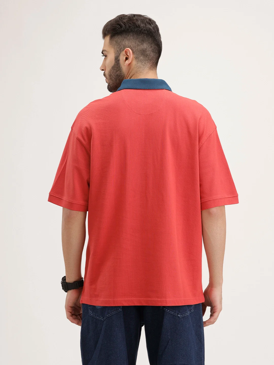 Oversized Placement Printed T-Shirt | Red - Image 3