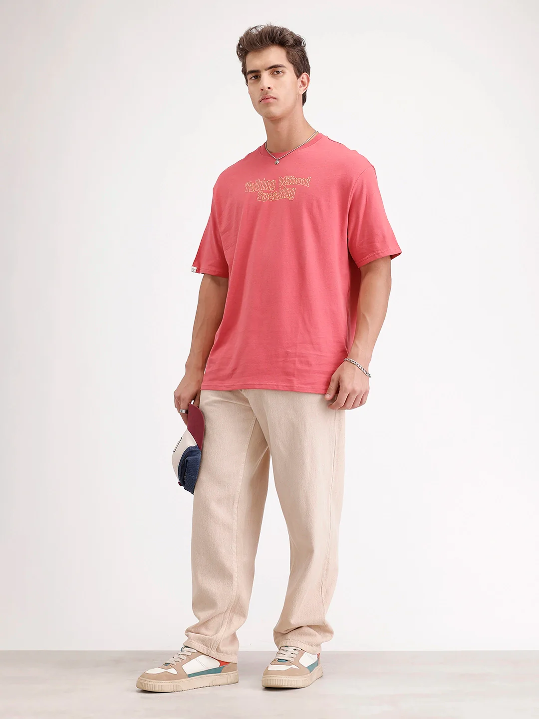 Oversized Placement Printed T-Shirt | Red - Image 2