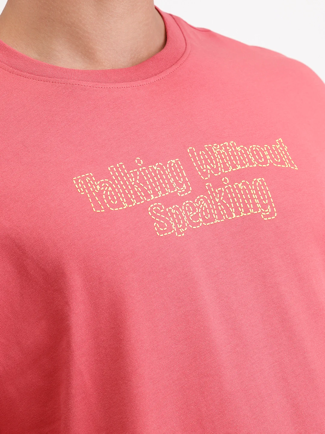 Oversized Placement Printed T-Shirt | Red - Image 5