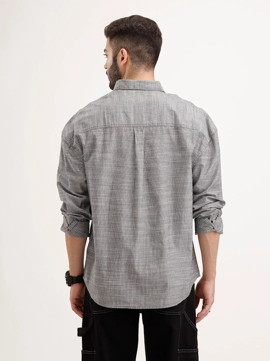 Oversized Plus Fit Printed Shirt | Black - Image 3