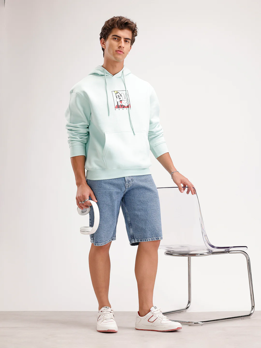 Oversized Printed Hoodie  | Green - Image 2