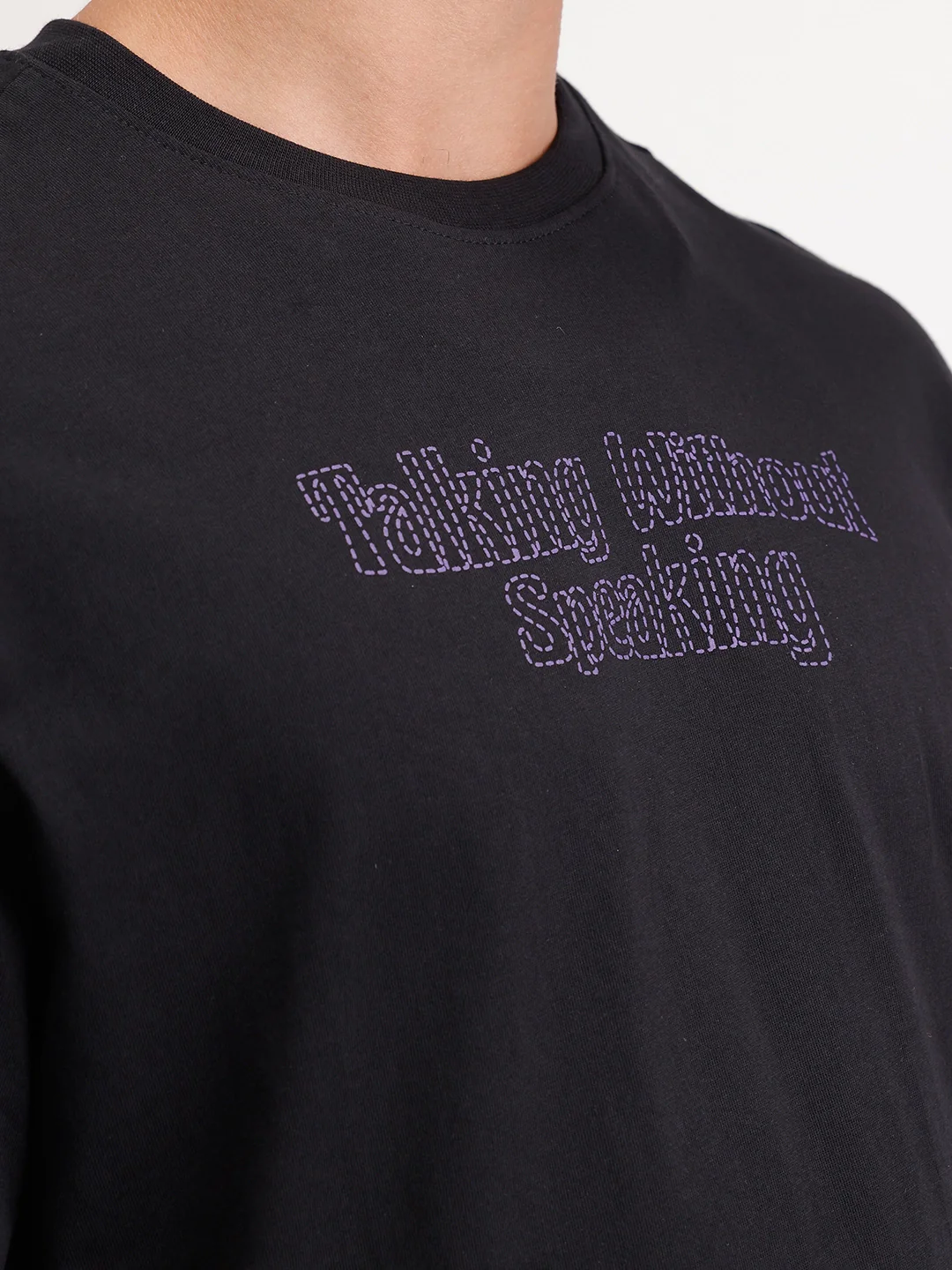 Oversized Puffer Printed T-Shirt | Black - Image 5