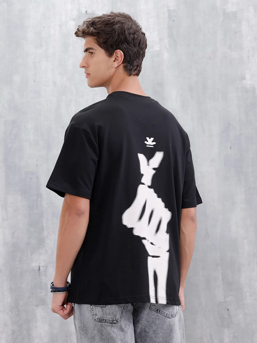 Oversized Skeletal Graphic T-Shirt | Black - Image 4
