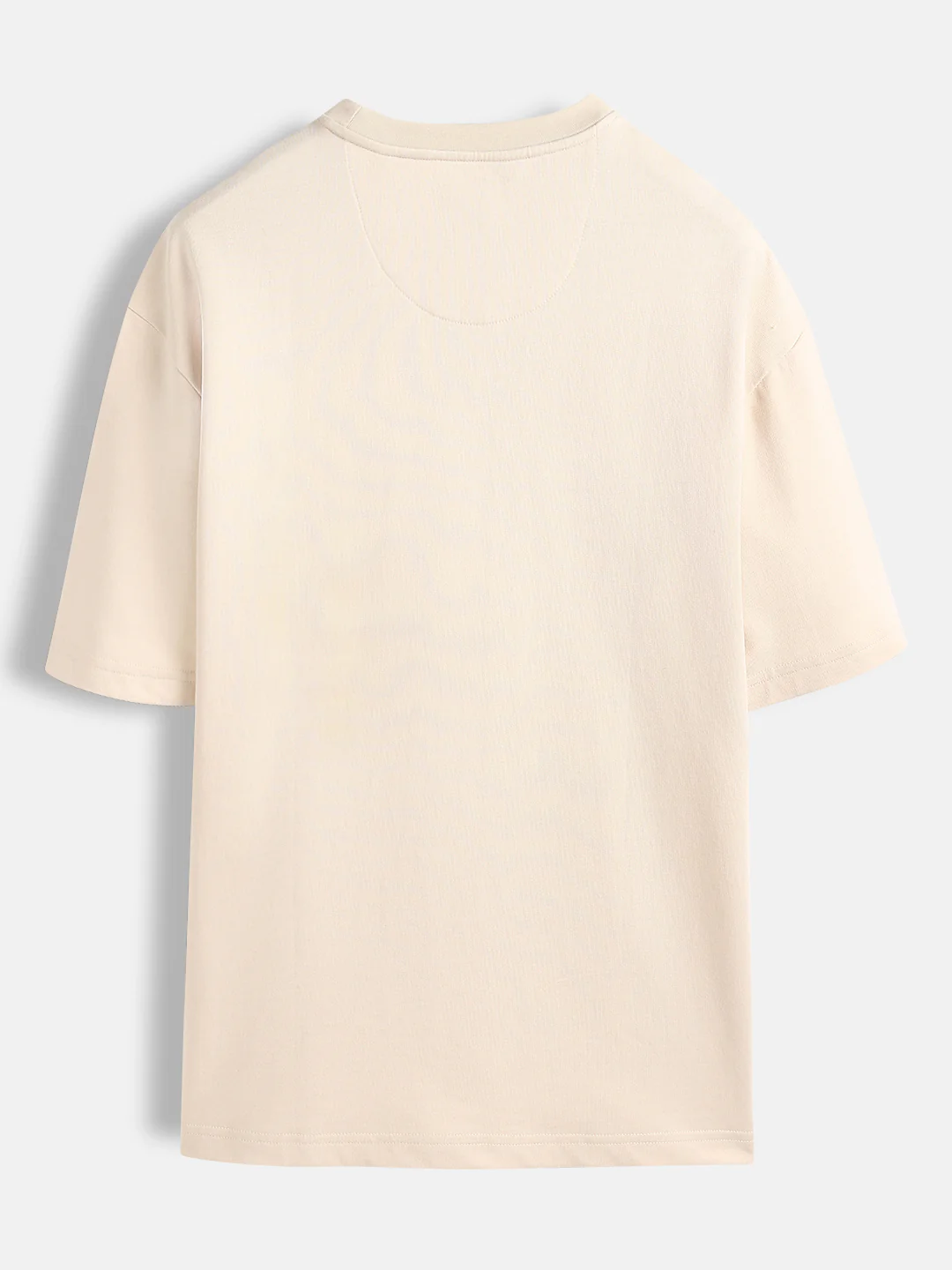 Oversized T-shirt with Samurai Graphic Print | Beige - Image 7