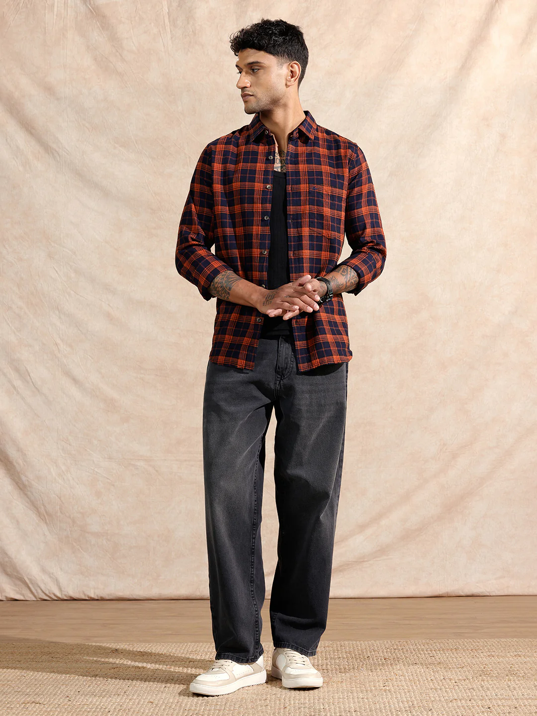Oxford Checked Shirt | Rust - Image 2