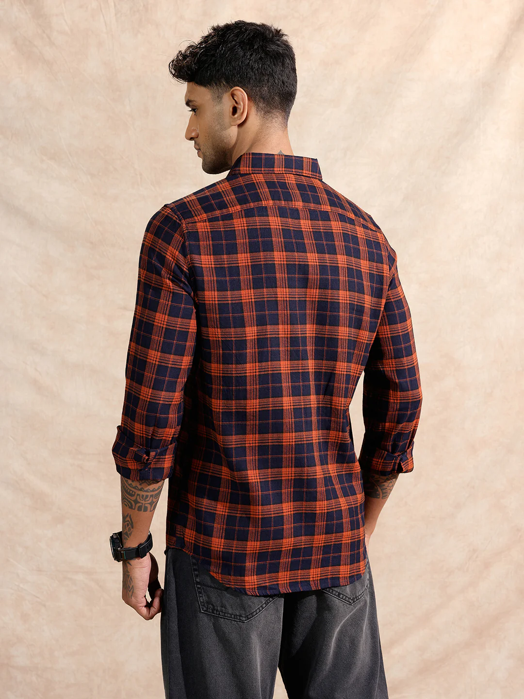 Oxford Checked Shirt | Rust - Image 3