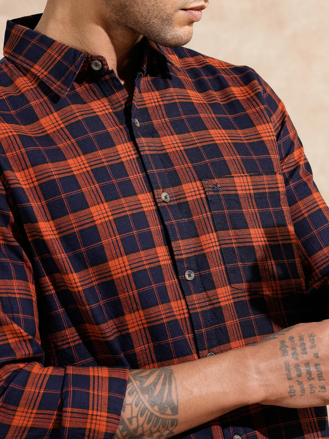 Oxford Checked Shirt | Rust - Image 5