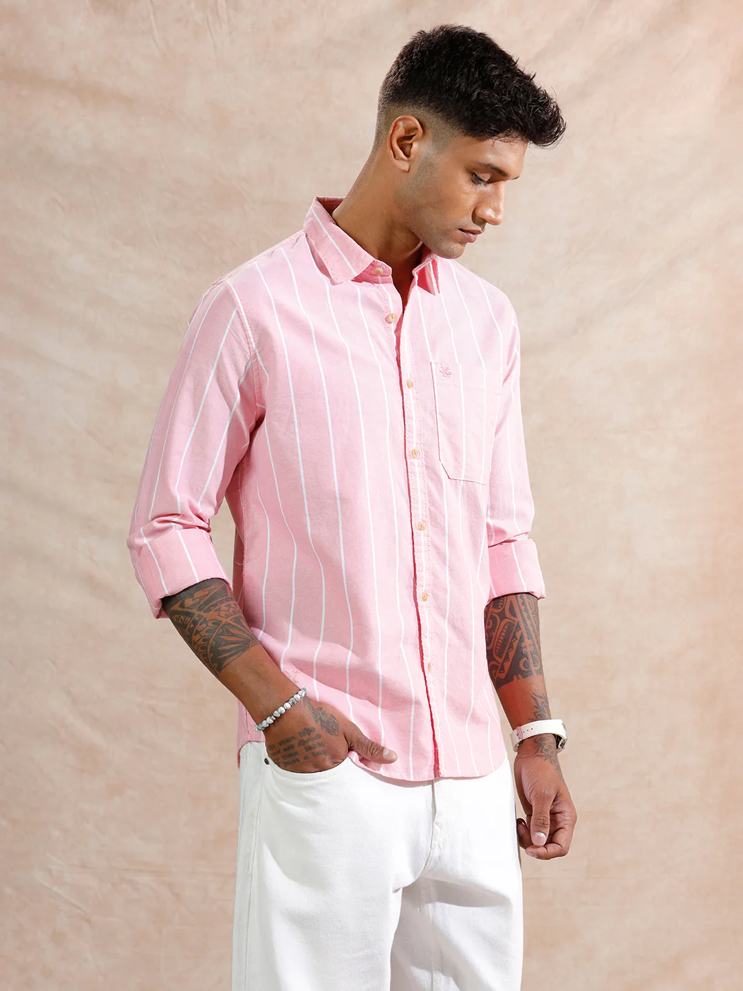 Oxford Striped Shirt | Pink - Image 4