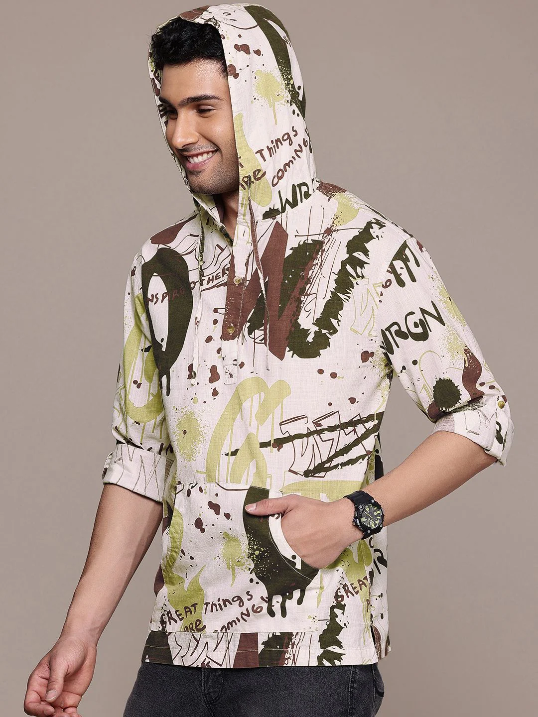 Paint Splatter Hooded Shirt - Image 2
