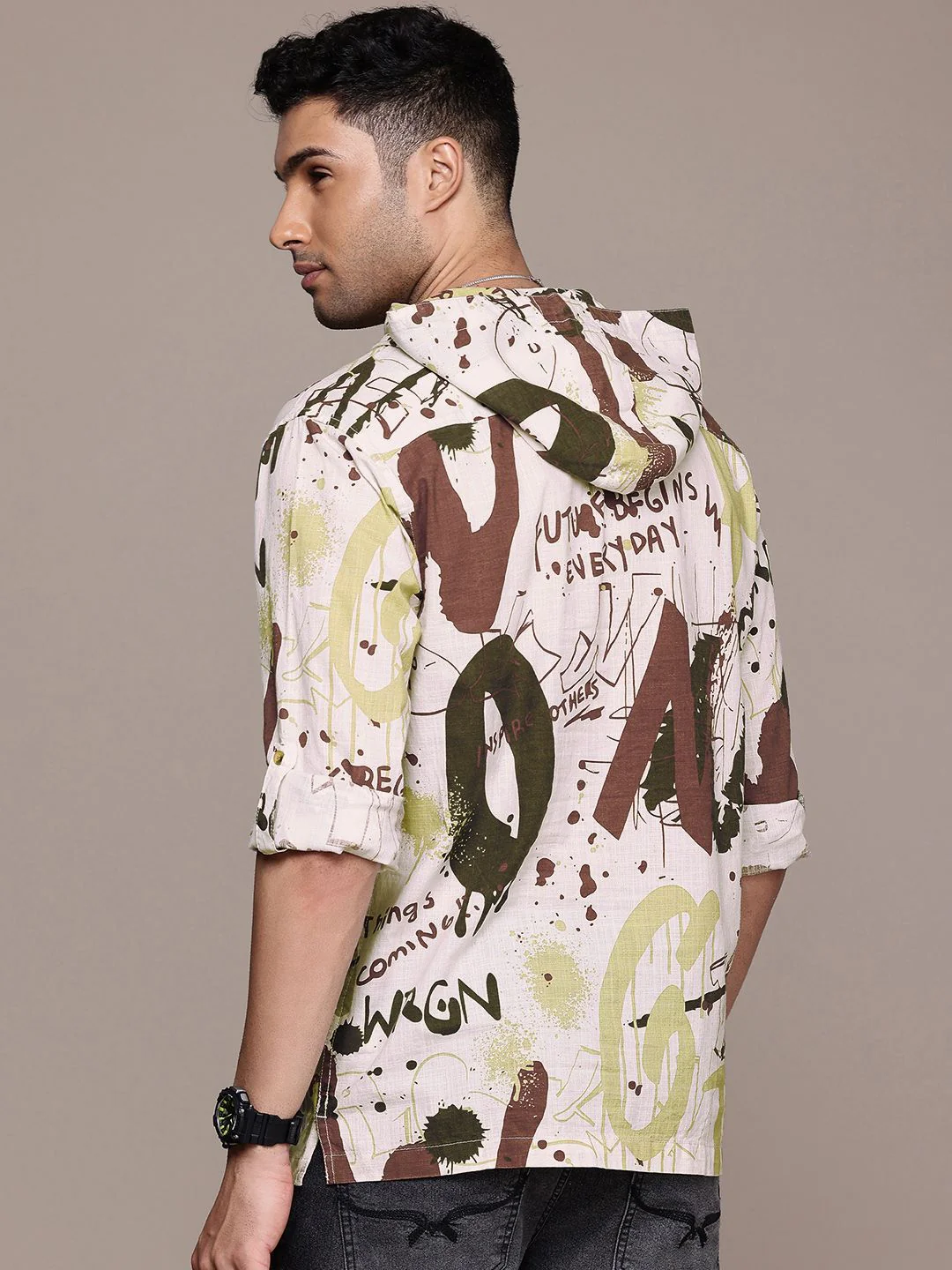 Paint Splatter Hooded Shirt - Image 3