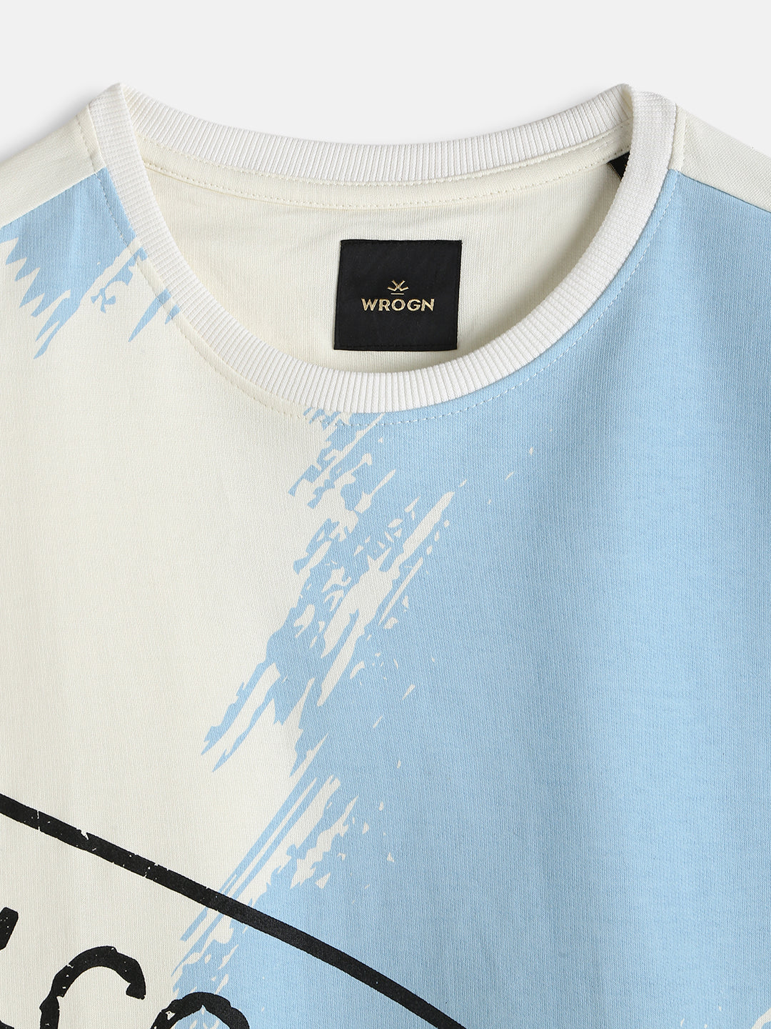 Panel Printed Oversized Fit T-Shirt | White - Image 3