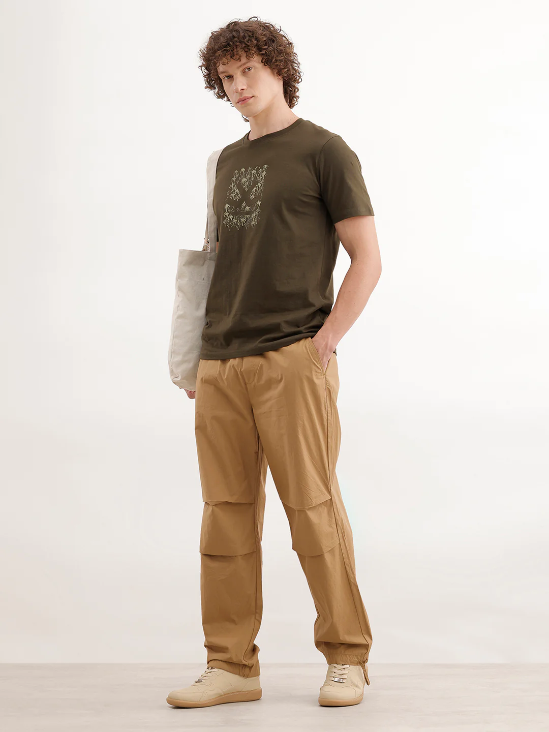 Parachute Fit Solid Trouser  | Khaki - Image 2