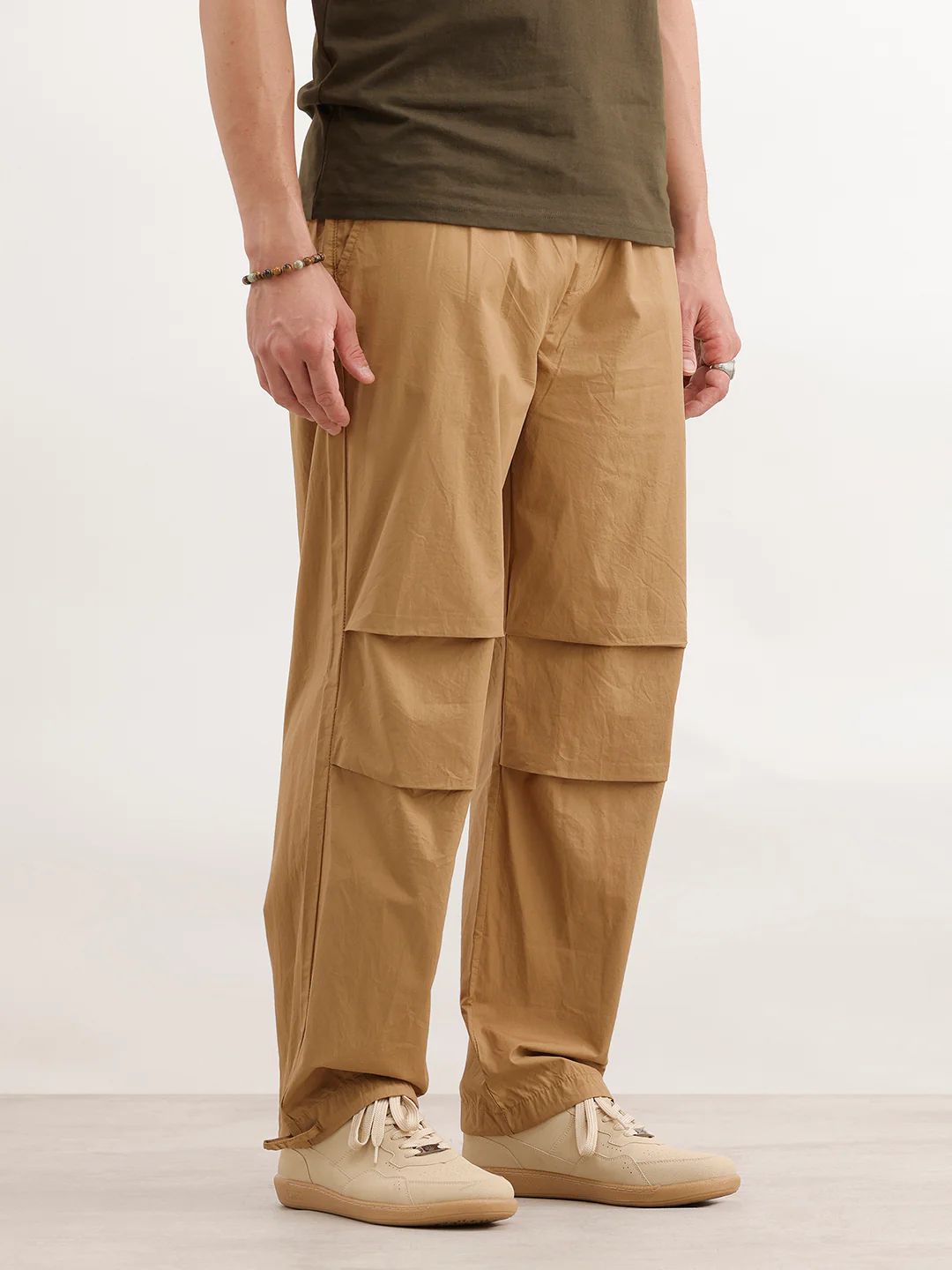 Parachute Fit Solid Trouser  | Khaki - Image 4