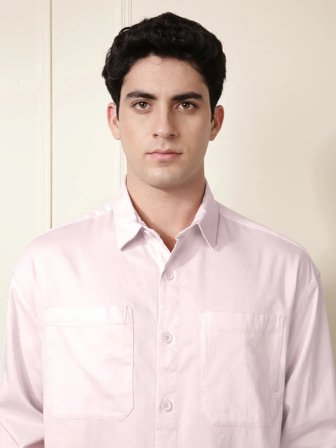 Pink Double Pocket Oversized Shirt - Image 5