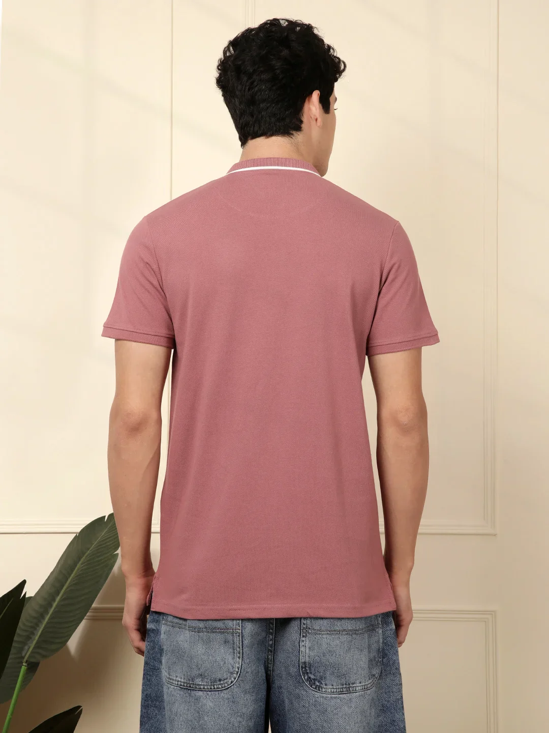 Regular Fit Pique Polo T-Shirt | Pink - Image 3
