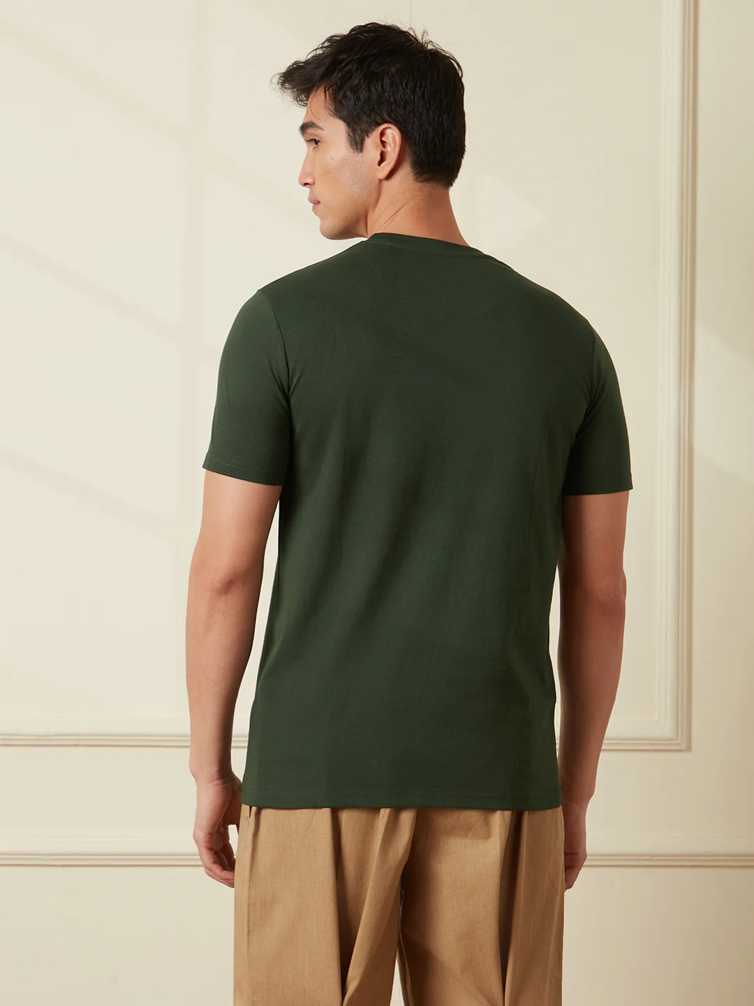 Chic Olive Minimal T-Shirt - Image 5