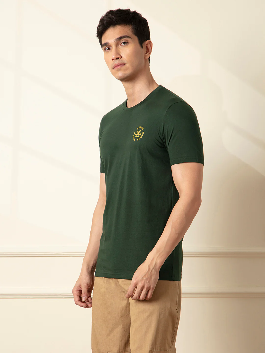 Chic Olive Minimal T-Shirt - Image 6