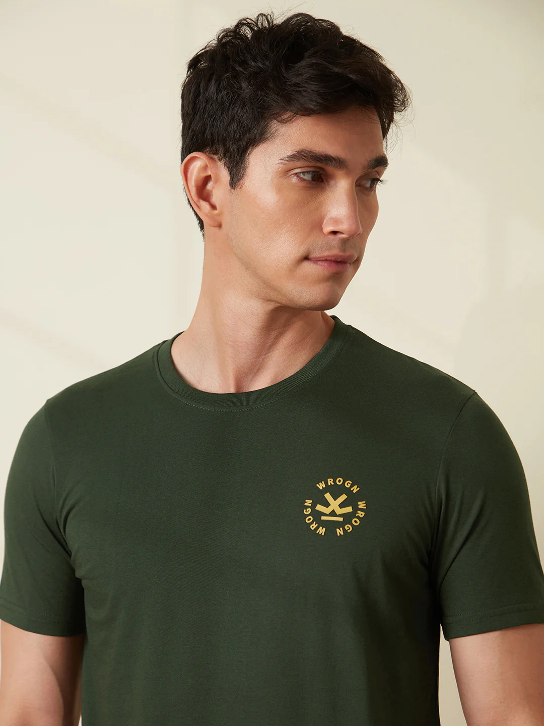 Chic Olive Minimal T-Shirt - Image 7
