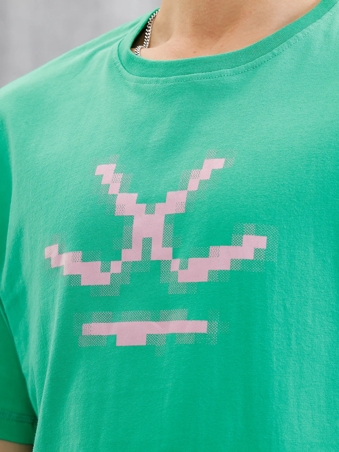 Placement Patchwork Oversized T-Shirt | Green - Image 5