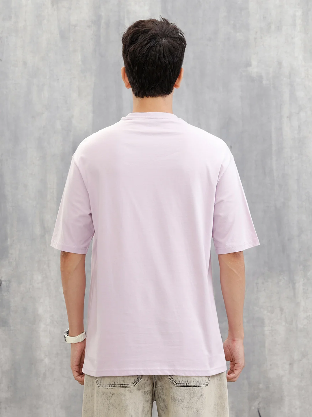 Placement Patchwork Oversized T-Shirt | Purple - Image 3