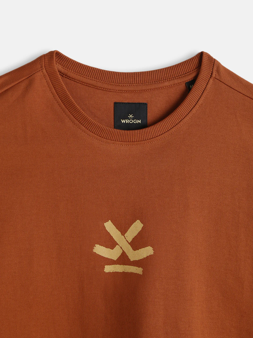 Placement Print Oversized T-Shirt | Orange - Image 3