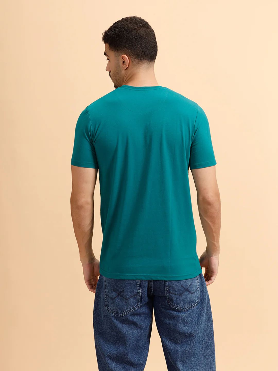 Placement Print Regular Fit T-Shirt | Dark Green - Image 3
