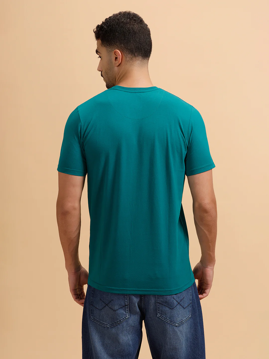 Placement Print Slim Fit T-Shirt | Dark Green - Image 3