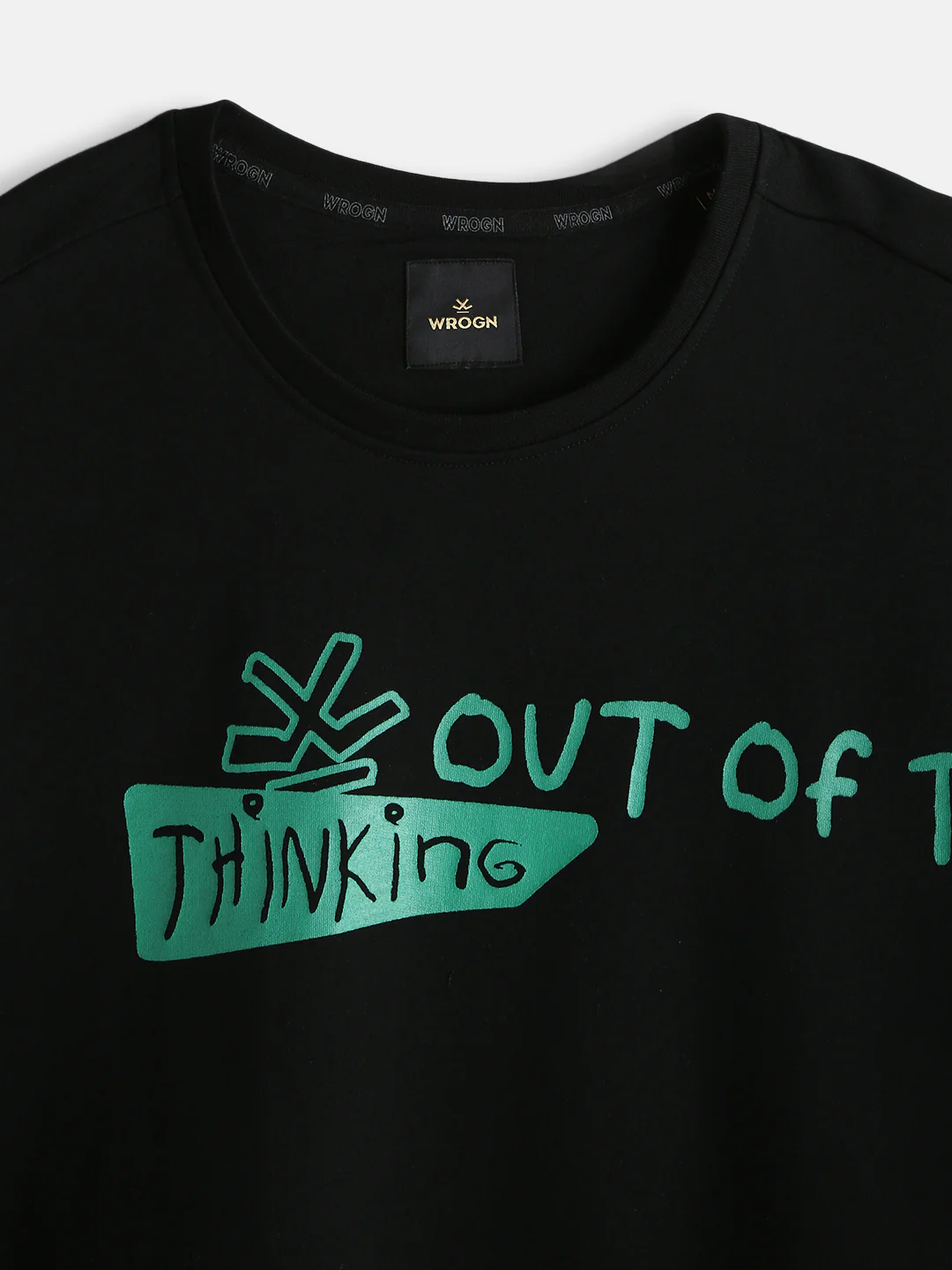 Placement Printed Oversized T-Shirt | Black - Image 3