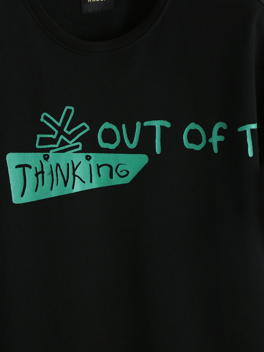 Placement Printed Oversized T-Shirt | Black - Image 5