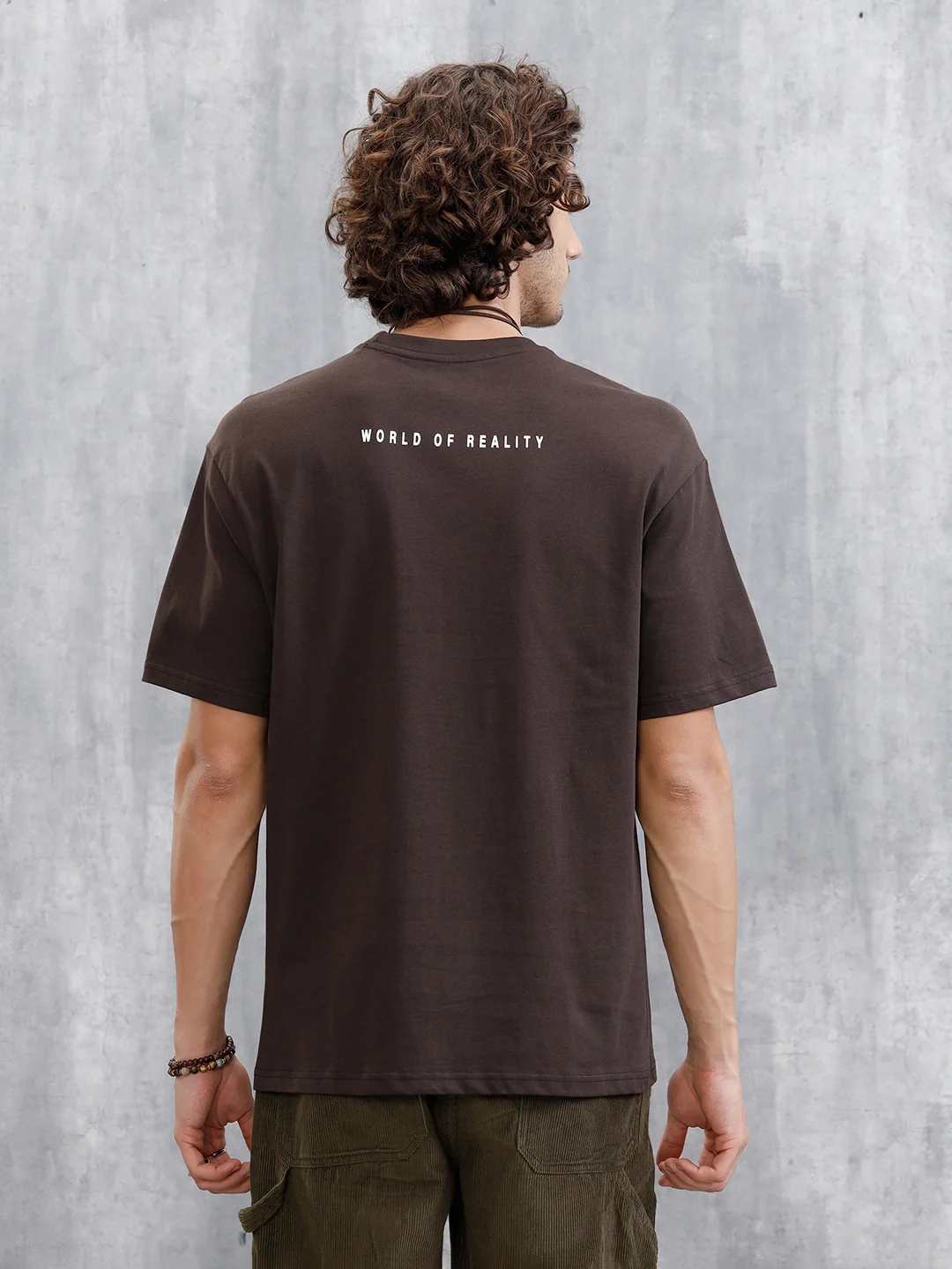Placement Printed Oversized T-Shirt | Brown - Image 3