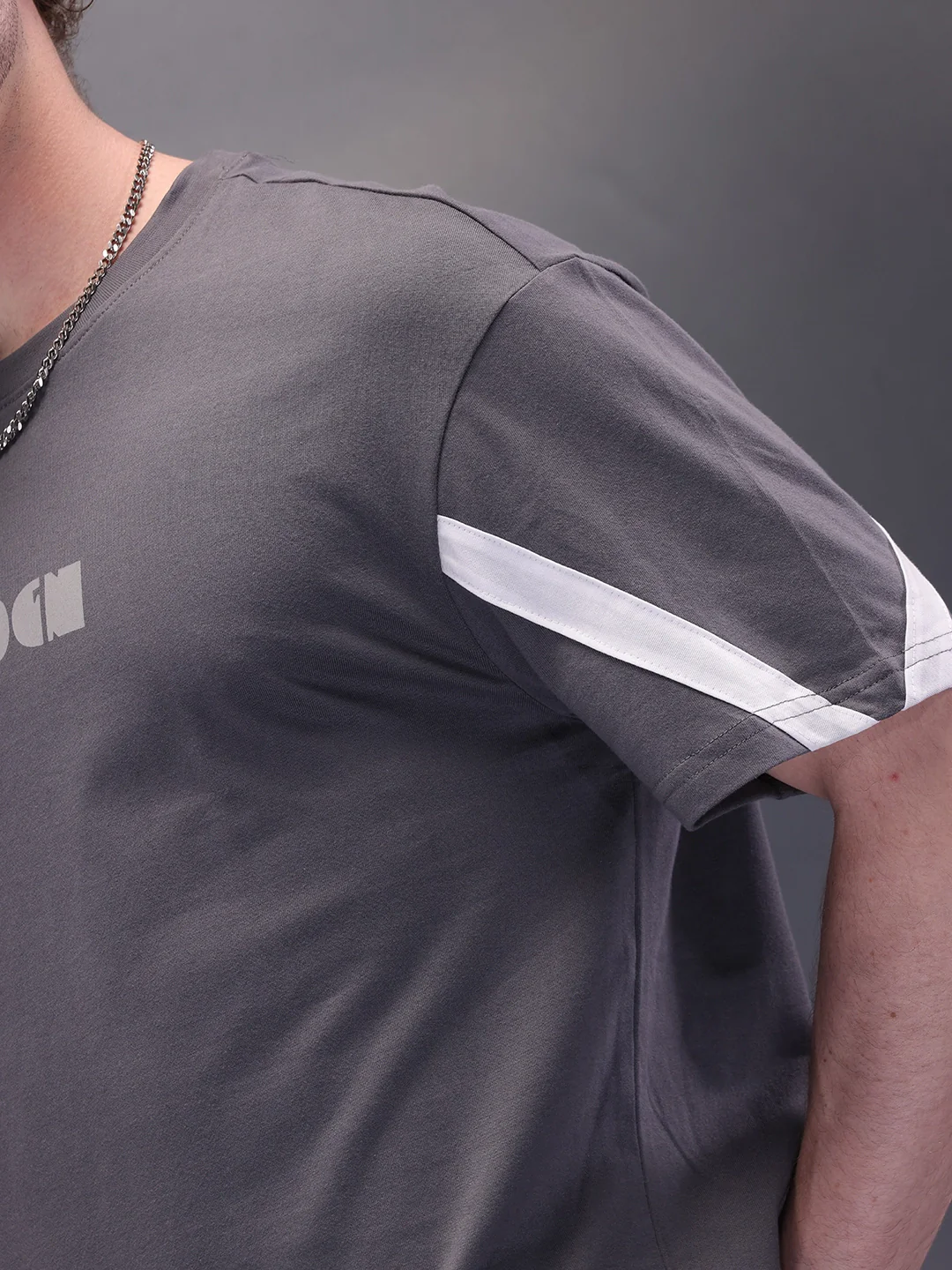 Placement Printed Oversized T-Shirt | Dark Grey - Image 6