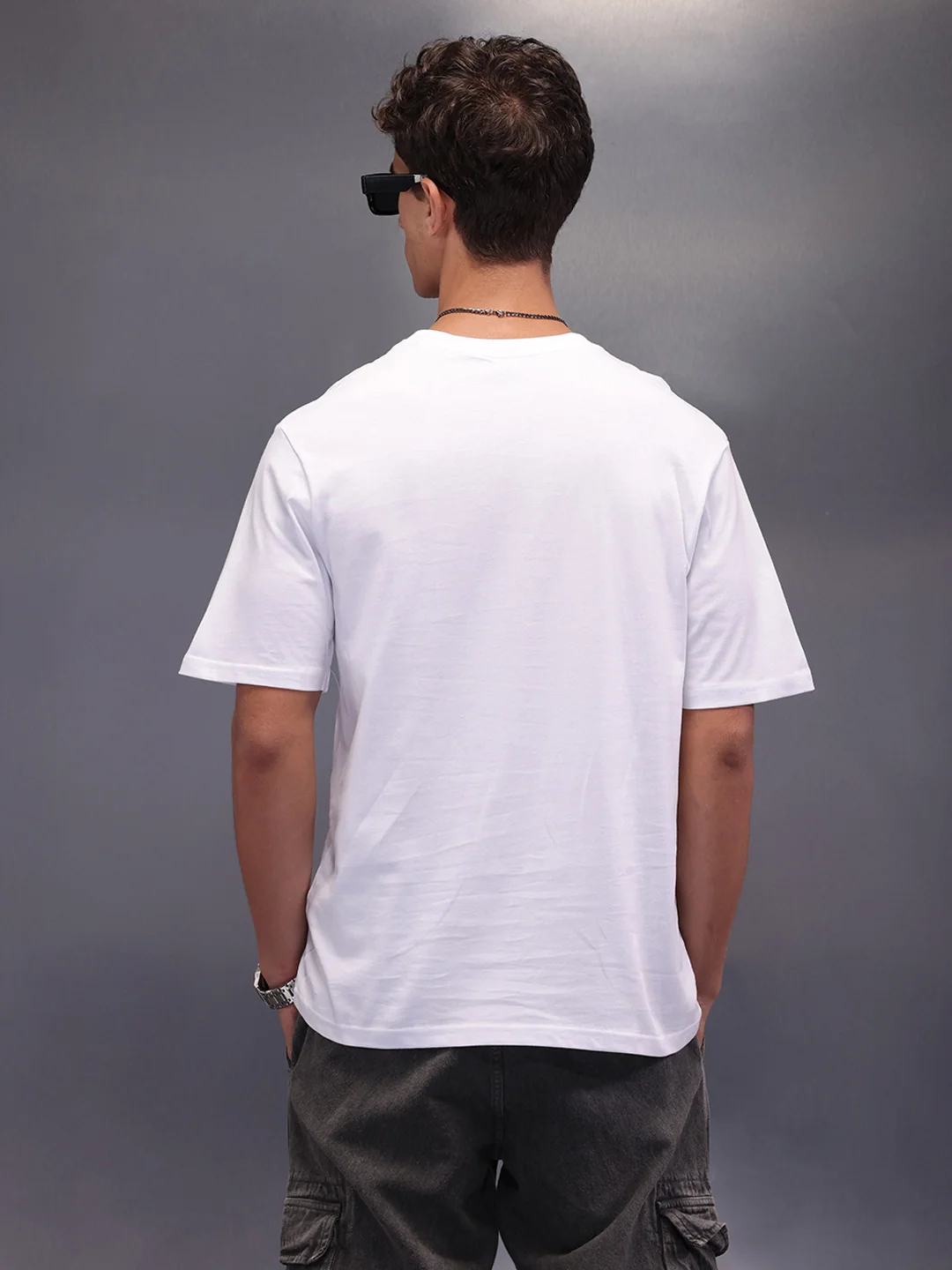 Placement Printed Oversized T-Shirt | White - Image 5