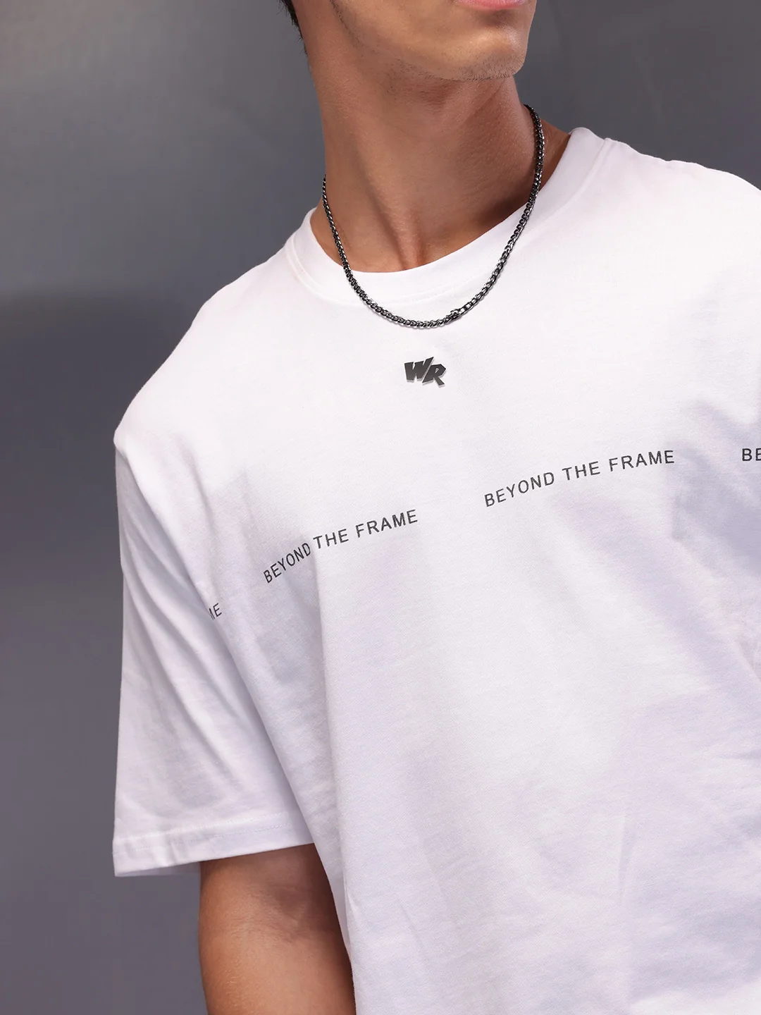 Placement Printed Oversized T-Shirt | White - Image 7