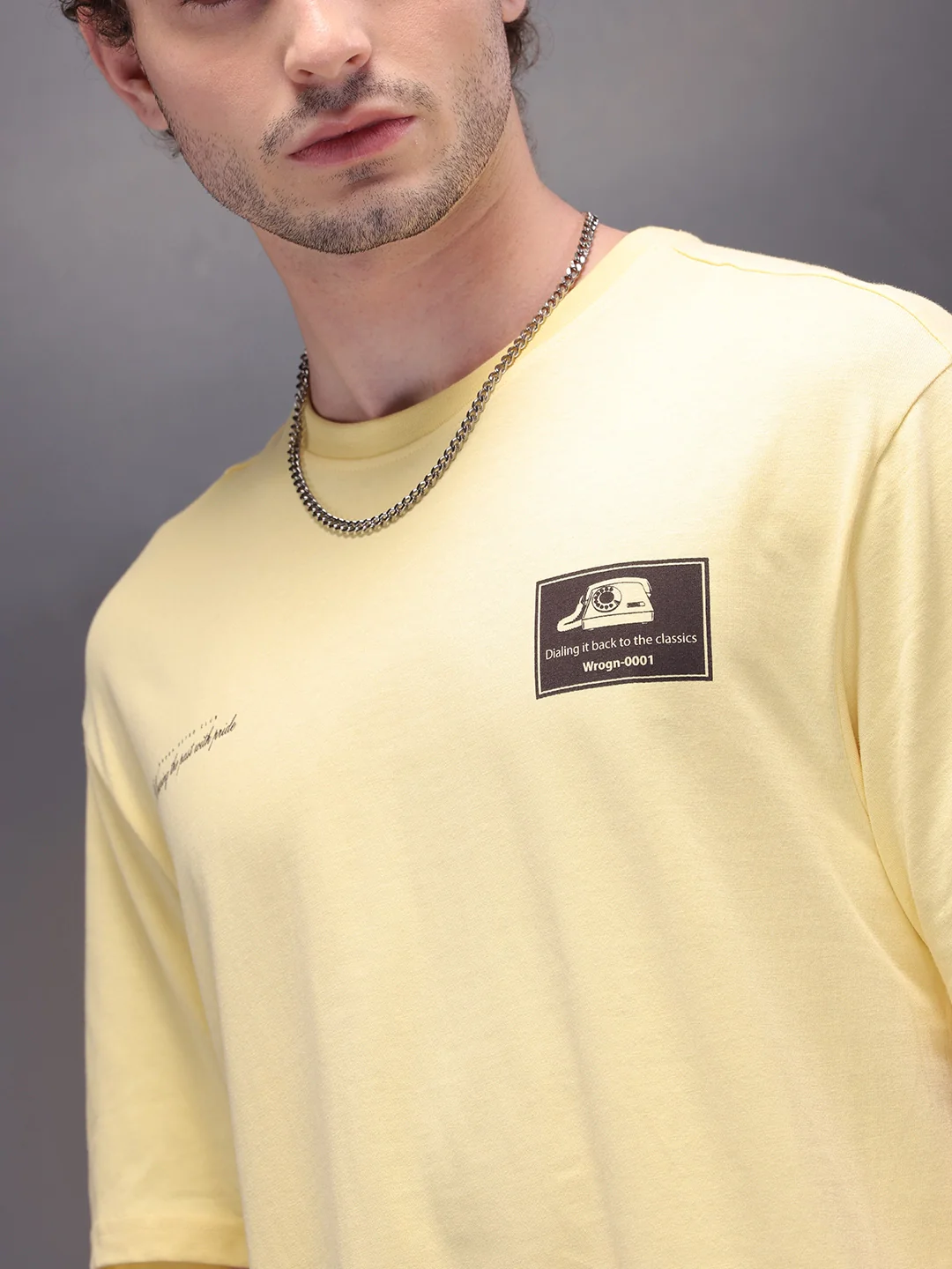 Placement Printed Oversized T-Shirt | Yellow - Image 5