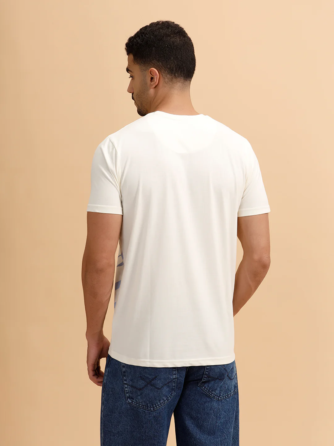 Placement Printed Regular Fit T-Shirt | White - Image 3