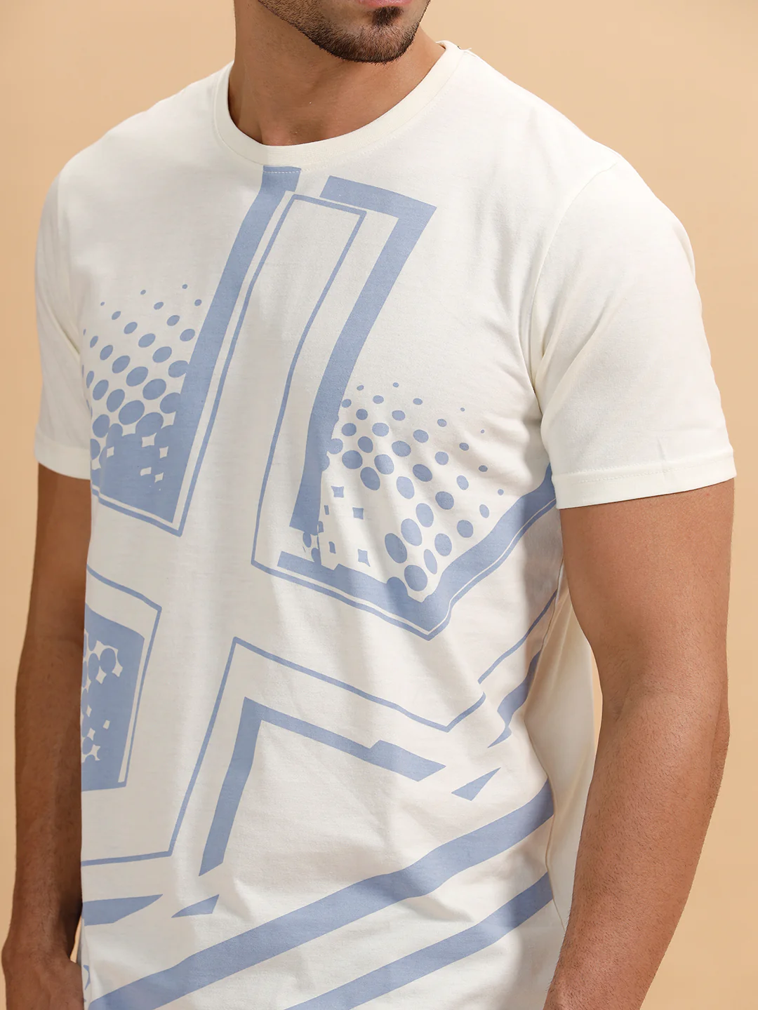 Placement Printed Regular Fit T-Shirt | White - Image 5